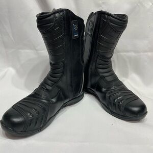 Women’s Size 7 Sedici Lorenzo black waterproof leather motorcycle boots EUC